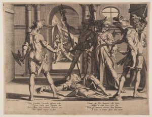 Enthauptung des römischen Richters Papinian, Platte 5 aus Thrones of Justice (Thronus Iustitiae)