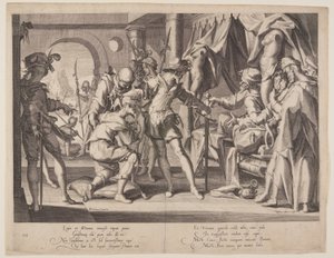 Graf Wilhelm erlaubt die Enthauptung, Platte 7 aus Throne der Gerechtigkeit (Thronus Iustitiae) von Willem van Swanenburgh