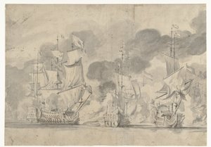 Seeschlacht bei Lowestoft am 13. Juni 1665 von Willem van de Velde (I)
