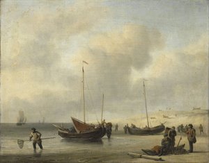 Fischerboote am Ufer von Willem van de Velde (II)