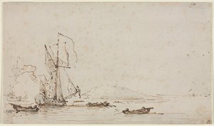 Yacht empfängt Salut, ca. 1700