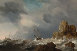 Schiffe in einem Sturm, 1660