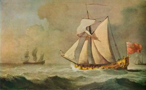Die Cleveland Yacht auf See bei frischer Brise, 1678