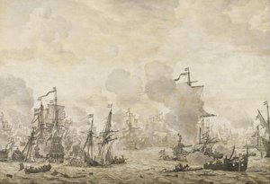 Episode aus der Schlacht zwischen der niederländischen und schwedischen Flotte im Sund