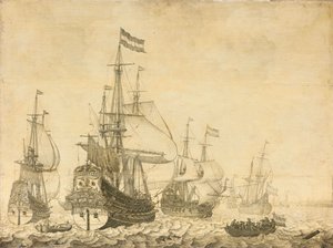 Seestück mit Niederländischen Kriegsschiffen