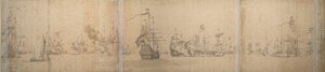 Die niederländische Flotte vor der Küste Hollands im November 1664