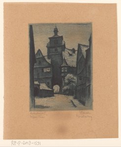 Ansicht des Weisserturms in Rothenburg ob der Tauber von Willi Foerster (signed by artist)