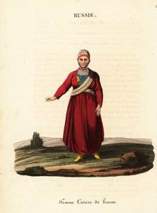 Eine tatarische Frau mit Kaschpour