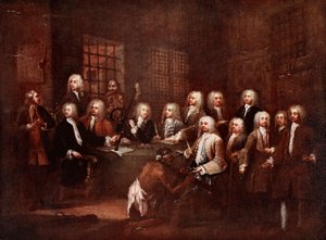 Ein Ausschuss des House of Commons im Fleet-Gefängnis von William (after) Hogarth