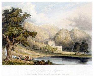 Die Festung von Bowrie in Rajpootana, gezeichnet von Captain Charles Auber der Abteilung des Generalquartiermeisters in Ceylon, aus Band I von 