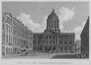 Rathaus und Mansion House, Liverpool von William (after) Westall