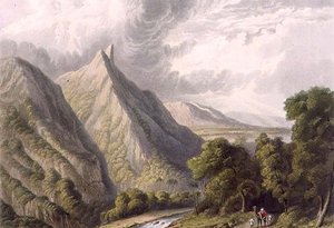 Ansicht im Bore Ghaut, graviert von T. Fielding und koloriert von J.B. Hogarth von William (after) Westall