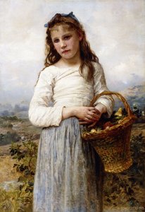 Ein junges Mädchen mit einem Korb voller Früchte, 1905 von William Adolphe Bouguereau