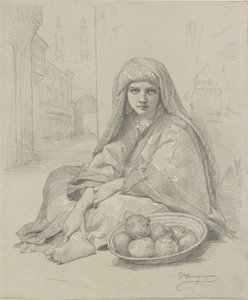 Nordafrikanisches Mädchen verkauft Granatäpfel, spätes 19. Jahrhundert von William Adolphe Bouguereau