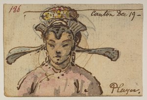Spieler. Kanton 19. Dez. aus einem Album mit 372 Zeichnungen von Landschaften, Küstenlinien, Kostümen und Alltagsleben, erstellt während der Botschaft von Lord Macartney an den Kaiser von China, zwischen 1792 und 1794 von William Alexander