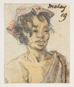 Malay aus einem Album von 372 Zeichnungen von Landschaften, Küstenlinien, Kostümen und Alltagsleben während der Gesandtschaft von Lord Macartney an den Kaiser von China, zwischen 1792 und 1794 von William Alexander