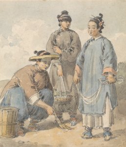 Drei chinesische Straßenverkäuferinnen von William Alexander