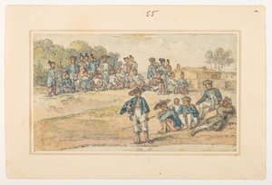 Studien von Chinesen, aus einem Album von 372 Zeichnungen von Landschaften, Küstenlinien, Kostümen und Alltagsleben während der Botschaft von Lord Macartney an den Kaiser von China, zwischen 1792 und 1794 von William Alexander