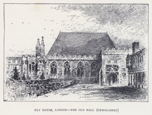 Ely House, London, Die Alte Halle, abgerissen (Stich)
