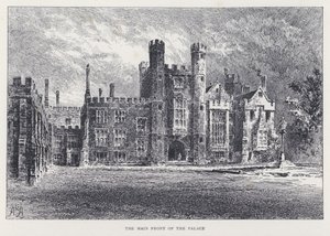 Die Hauptfassade des Palastes (Stich) von William Alexander Ansted