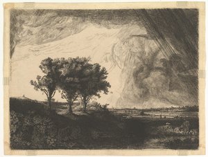 Die drei Bäume, nach Rembrandt, 1758