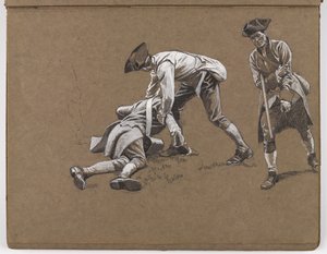 Studie für das Ölgemälde von William Barns Wollen, ?Die Schlacht von Lexington 1775?