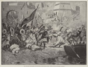 Das Militärturnier in der Royal Agricultural Hall, Ausfall der sudanesischen Garnison von William Barnes Wollen