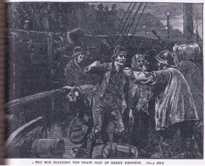 Der Mob besteigt ein Getreideschiff in Garry Kennedy AD 1841