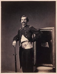 Major H. A. Barnum, Genesung nach einer durchdringenden Schusswunde des Bauches mit Perforation des linken Iliums, aus dem fotografischen Katalog der chirurgischen Abteilung von William Bell