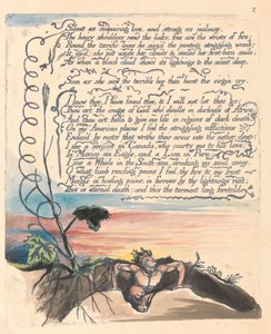 Amerika. Eine Prophezeiung, Tafel 4, Still wie verzweifelte Liebe.... von William Blake