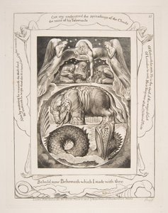 Behemoth und Leviathan, aus Illustrationen des Buches Hiob, 1825-26