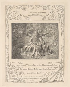 Buch Hiob, Platte 20, Hiob und seine Töchter von William Blake