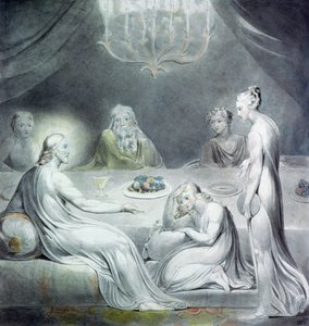 Christus im Haus von Martha und Maria oder Die reuige Magdalena von William Blake