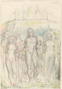 Christus mit dem Schild des Glaubens, Abschied von seinen Gefährten von William Blake