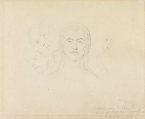 Fünf visionäre Frauenköpfe von William Blake