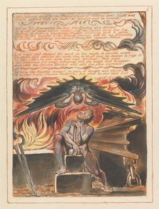 Sein Gespenst getrieben von den Sternenrädern der Söhne Albions... (Platte 6) von William Blake