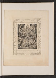 Satan vor dem Thron Gottes, 1825 von William Blake
