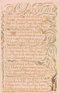 Lieder der Unschuld, Tafel 4, Ein Traum (Bentley 26) von William Blake