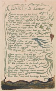 Lieder der Unschuld und der Erfahrung, Tafel 35, Antwort der Erde (Bentley 31) von William Blake