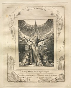Das Buch Hiob: Pl. 18, Und mein Diener Hiob wird für dich beten von William Blake
