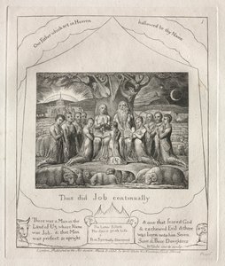 Das Buch Hiob: Pl. 1, So tat Hiob beständig von William Blake