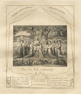 Das Buch Hiob: Pl. 1, So tat Hiob immer von William Blake