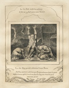Das Buch Hiob: Pl. 8, Der Tag soll vergehen, an dem ich geboren wurde von William Blake