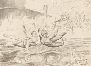 Der Kreis der korrupten Beamten, die Teufel zerfleischen sich gegenseitig von William Blake