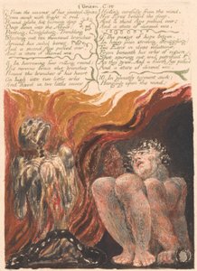 Das erste Buch Urizen, Tafel 10, 7. Aus den Höhlen seiner gegliederten Wirbelsäule... (Bentley 11) von William Blake