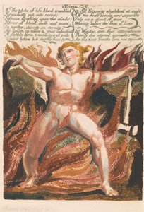 Das erste Buch Urizen, Tafel 15, "8. Die Kugel des Lebensbluts zitterte . . . ." (Bentley 18) von William Blake