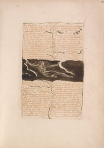 Das erste Buch von Urizen, Tafel 16, Zwei Nasenlöcher bogen sich nach unten in die Tiefe.... (Bentley 13)