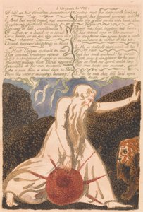 Das erste Buch Urizen, Tafel 20, "Von lebensverlassenen Bergen . . . ." (Bentley 23) von William Blake