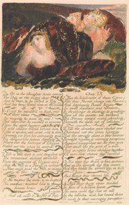 Das erste Buch Urizen, Tafel 23: "Der Ochse im Schlachthaus stöhnt . . . ." (Bentley 25) von William Blake