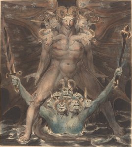 Der große rote Drache und das Tier aus dem Meer von William Blake